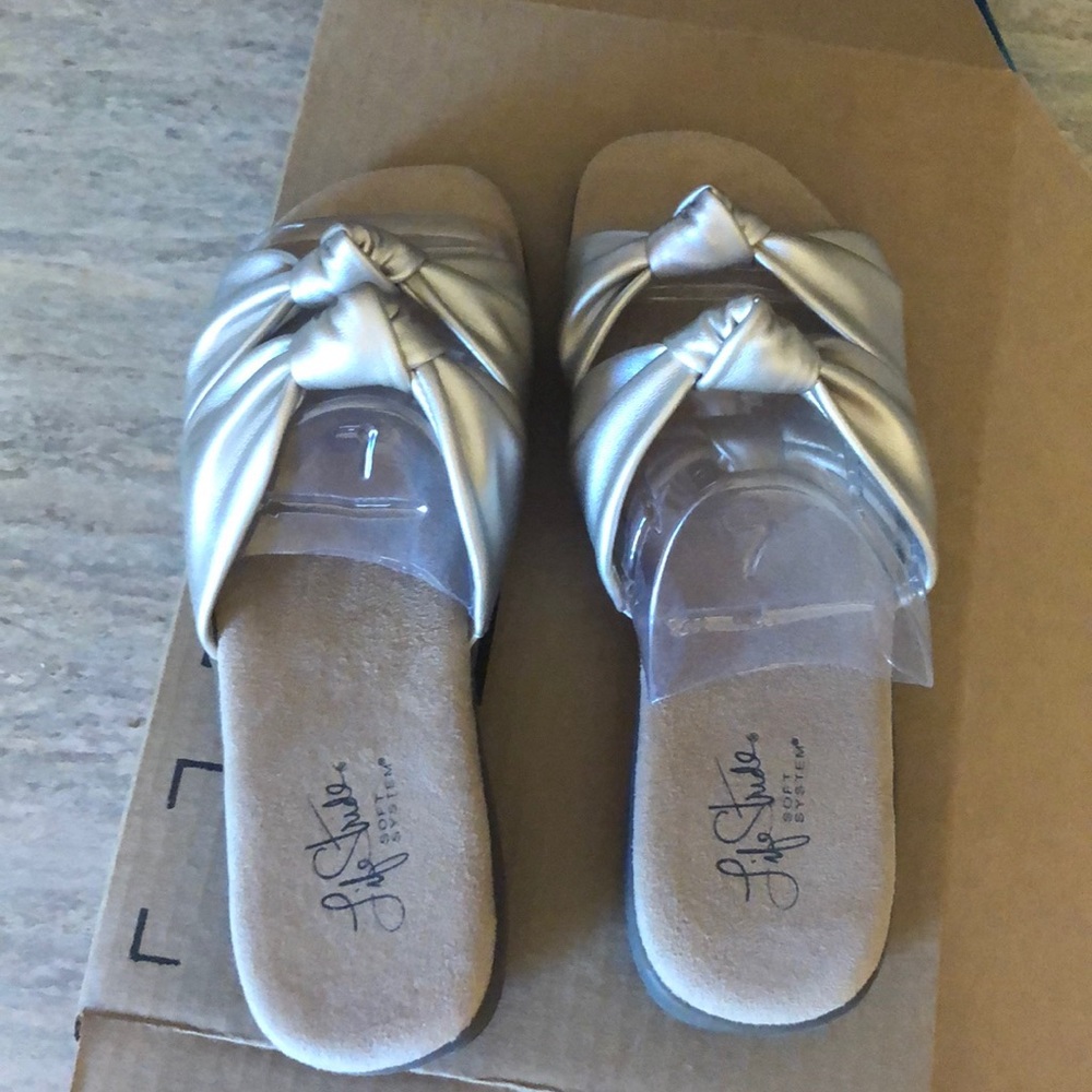 NEW Gold Sandals - Picture 3 of 4
